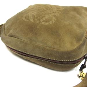 LOEWE スエード ショルダーバッグ アナグラム ブラウン AA