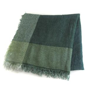 Faliero Sarti カシミヤ シルク 大判 ストール フリンジ グリーン