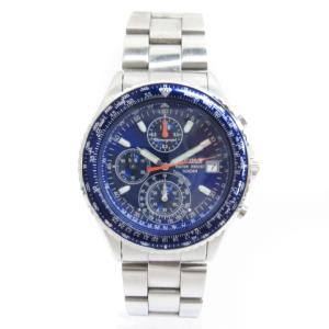 SEIKO クロノグラフ 腕時計 デイト クォーツ V657-8120 青文字盤