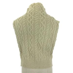 unfil wofl-uw145-mt フレンチメリノ＆コットンブークレ ニット ベスト 1 エクリュ