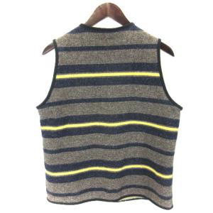 KAPITAL ボーダー ベスト ジレ S ネイビー