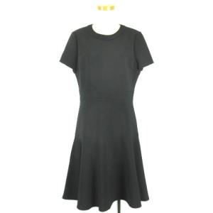 ワンピース 半袖 ひざ丈 フレア 10 ブラック