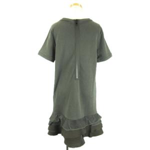 MONCLER Abito ワンピース ひざ丈 半袖 裏起毛 ティアード カットオフ 85553 M カーキ