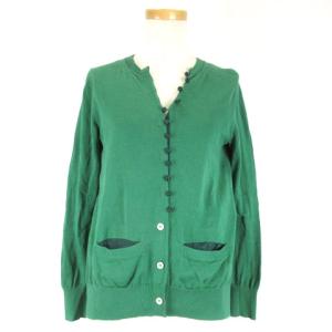 カーディガン ニット 長袖 バックデザイン 2 グリーン 220729E