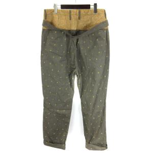 KAPITAL パンツ 総柄 イカリ柄 ボタンフライ XL グレーブラウン