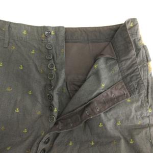 KAPITAL パンツ 総柄 イカリ柄 ボタンフライ XL グレーブラウン