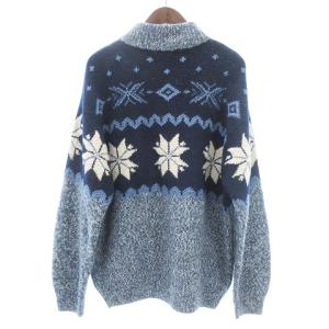 McGREGOR ニット セーター 長袖 ハーフジップ ノルディック ネイビー