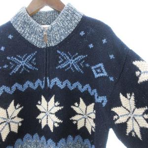 McGREGOR ニット セーター 長袖 ハーフジップ ノルディック ネイビー