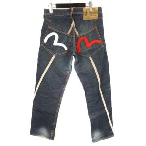 EVISU カモメ パンツ ジーンズ ボタンフライ 32 34 インディゴ