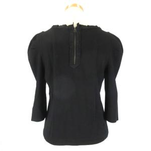 LANVIN en Bleu パワーショルダー カットソー 38 ブラック 220812E