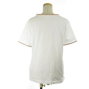 Salvatore Ferragamo Tシャツ カットソー 半袖 クルーネック レザー コットン ホワイト M