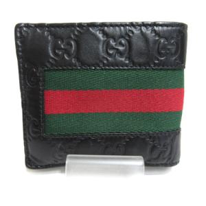 GUCCI 408826 シェリーライン GG柄 二つ折り財布 レザー ブラック