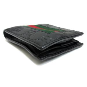 GUCCI 408826 シェリーライン GG柄 二つ折り財布 レザー ブラック