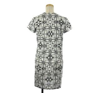 HERMES 20SS ワンピース チュニック 半袖 ミニ丈 コルドリエール プリント コットン 白 黒 34