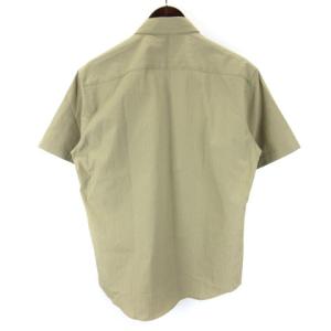 BLACK LABEL CRESTBRIDGE シアサッカー シャツ 半袖 チェック パッチワーク ベージュ