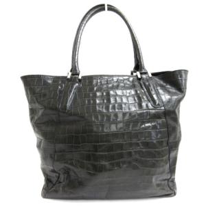 EPOCA UOMO トート ハンド バッグ クロコ型押し レザー ブラック