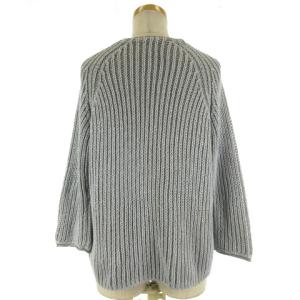 yoshie inaba カーディガン ニット 長袖 ボタンレス 9 グレー ライトブルー
