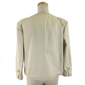 CHANEL P20544V11926 ノーカラージャケット ココボタン 44 ホワイト