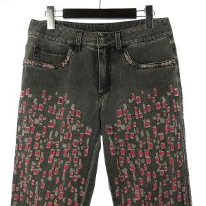 CHANEL P40943V29574 デニムパンツ ダメージ加工 ココマーク 総柄 38 グレー