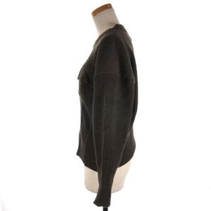 AKIRANAKA ニテロイニットプルオーバー セーター 長袖 リブ ウール混 AW2106 1 ブラウン