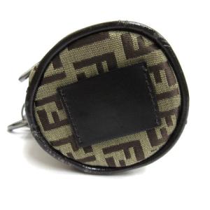 FENDI ズッカ柄 ポーチ チャーム キーホルダー ブラウン系