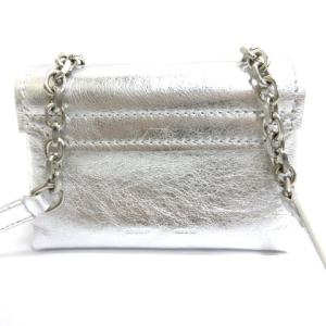 Off-White バインダー クリップ ショルダーバッグ メタリック シルバーカラー