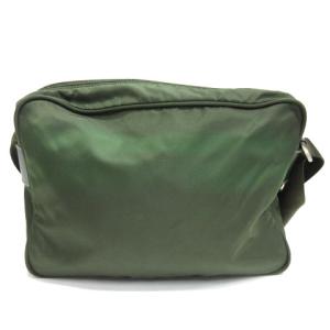 PRADA ナイロン ショルダー バッグ 三角プレート グリーン