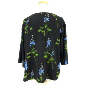 DRIES VAN NOTEN カットソー ブラウス 七分袖 花柄 38 ブラック