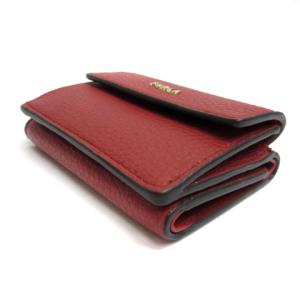 FURLA BABYLON S コンパクト ウォレット 三つ折り 財布 小銭入れ ロゴ レザー ダークオレンジ