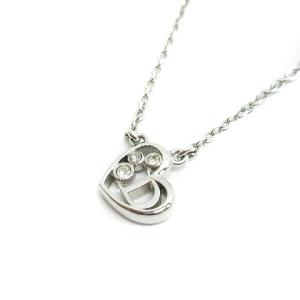 ハートモチーフ ロゴ ネックレス シルバー系 アクセサリー