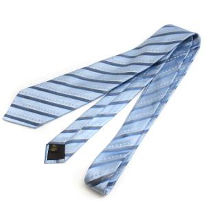 LOUIS VUITTON ネクタイ レギュラータイ レジメンタルストライプ モノグラム シルク ブルー系