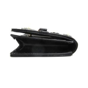 TOCCA 花柄 カードケース カウレザー ブラック