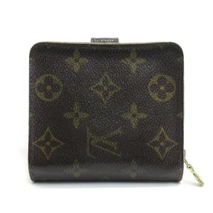LOUIS VUITTON モノグラム コンパクトジップ 二つ折り財布 M61667 ブラウン AA