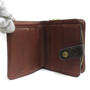 LOUIS VUITTON モノグラム コンパクトジップ 二つ折り財布 M61667 ブラウン AA