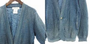 REMI RELIEF カーディガン ニット Vネック コットン ブルー