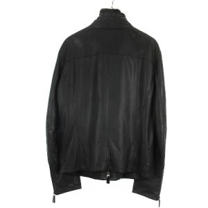 ARMANI COLLEZIONI HCR94P シングルライダースジャケット ラムレザー 48 ブルー系