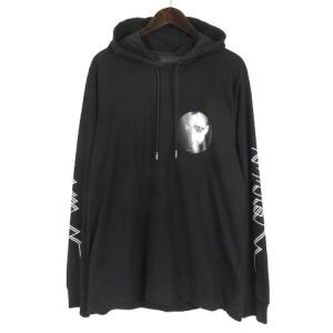 プリント グラフィック パーカー 長袖 ブラック L