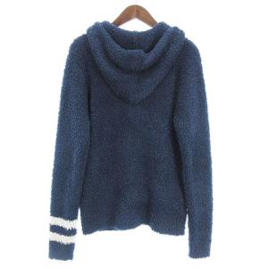 BAREFOOT DREAMS Men's zip hoodie with stripe パーカー ジャケット ポリマイクロファイバー C594 ネイビー