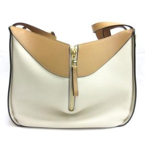 LOEWE ハンモック スモール 2way ショルダーバッグ バイカラー レザー ベージュ