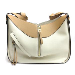 LOEWE ハンモック スモール 2way ショルダーバッグ バイカラー レザー ベージュ