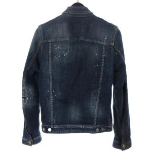 DSQUARED2 S74AM0976 ペンキデニムジャケット USED加工 42 インディゴ