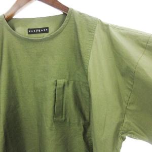 roar ガンズ Tシャツ カットソー 半袖 クルーネック 胸ポケット カーキ 緑系 3