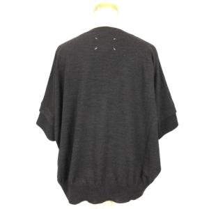 Maison Margiela 4 16年製 ニット 半袖 Vネック ウール100％ S51HA0688 XS ダークグレー