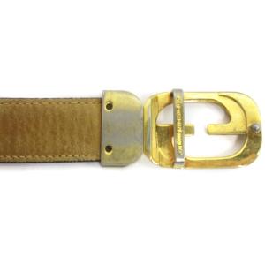 GUCCI ヴィンテージ GGロゴ ベルト レザー イタリア製 ゴールドカラー ブラック 11523 AA