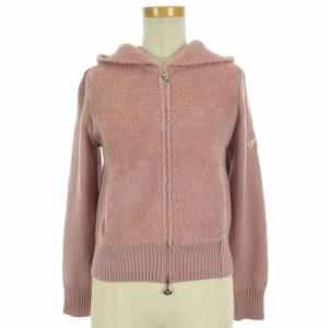 ジャケット ニット 切替 フード 38 ピンク