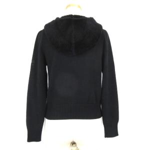 M'S GRACY ジャケット ニット 切替 フード 38 ブラック 221024EE