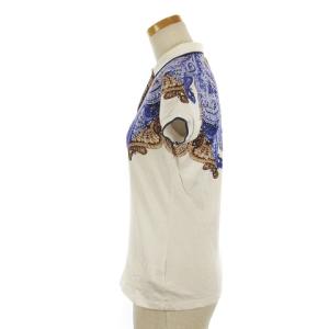 ETRO ポロシャツ 半袖 ペイズリー柄 コットン ホワイト 42