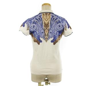 ETRO ポロシャツ 半袖 ペイズリー柄 コットン ホワイト 42