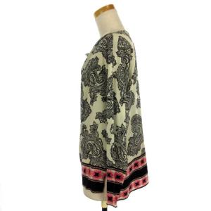 ETRO ブラウス カットソー 長袖 ペイズリー柄 シルク100％ 38 ベージュ系
