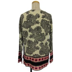 ETRO ブラウス カットソー 長袖 ペイズリー柄 シルク100％ 38 ベージュ系